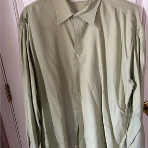 Perry Ellis Light Green Casual Button Down Shirt